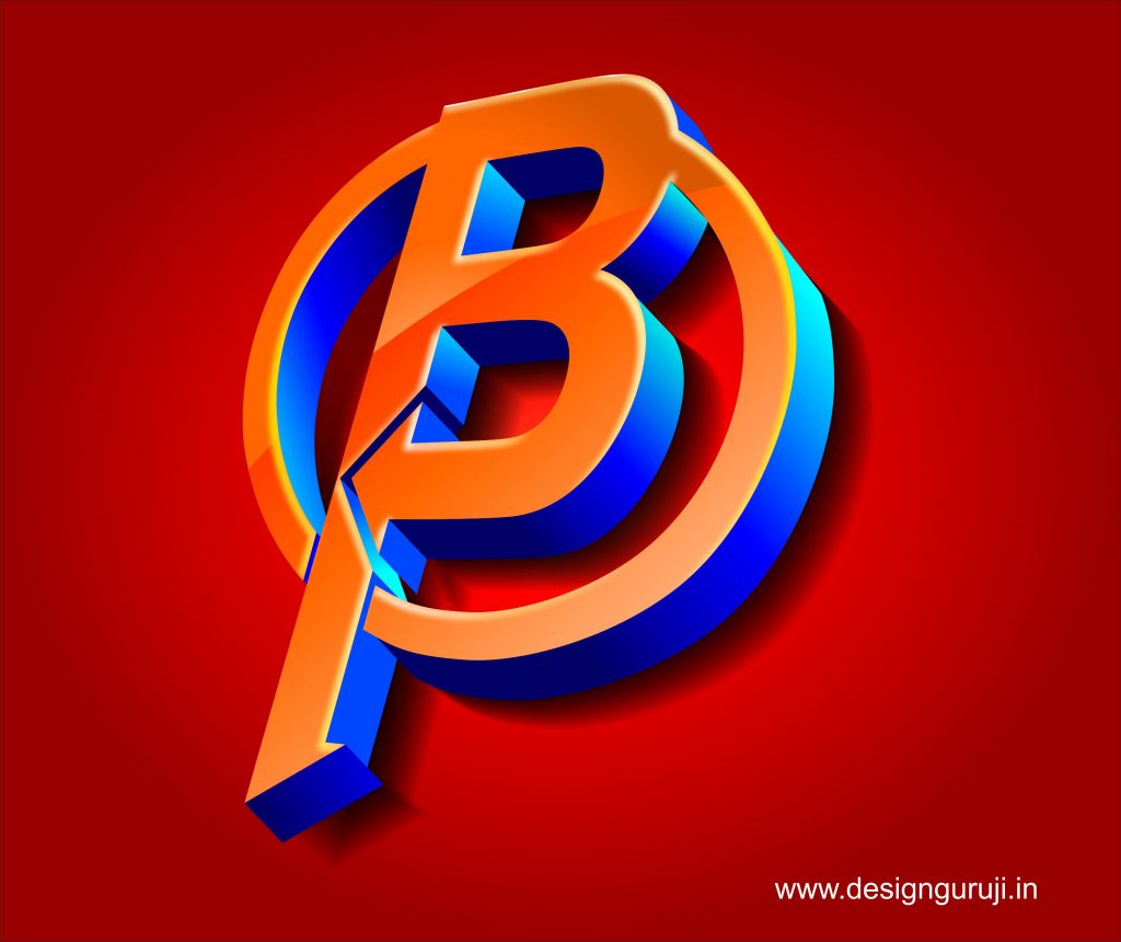 B Logo 3d in Corel Draw