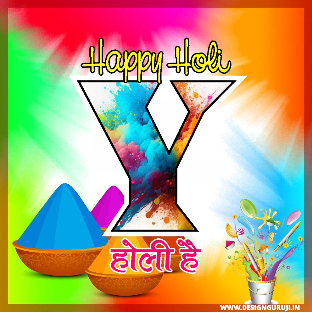 colour ful holi image with letter Y