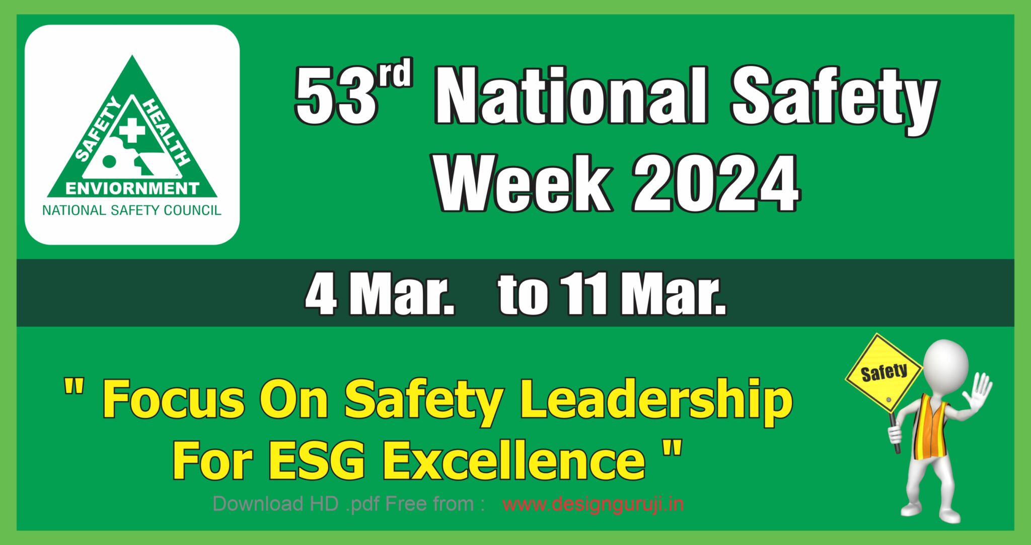 National Safety Week 2024 Celebration | Safety Week Banner Design 2024 ...